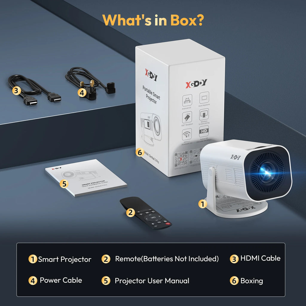 Lunano Proyector — Proyector 4K Android WiFi6 Portátil