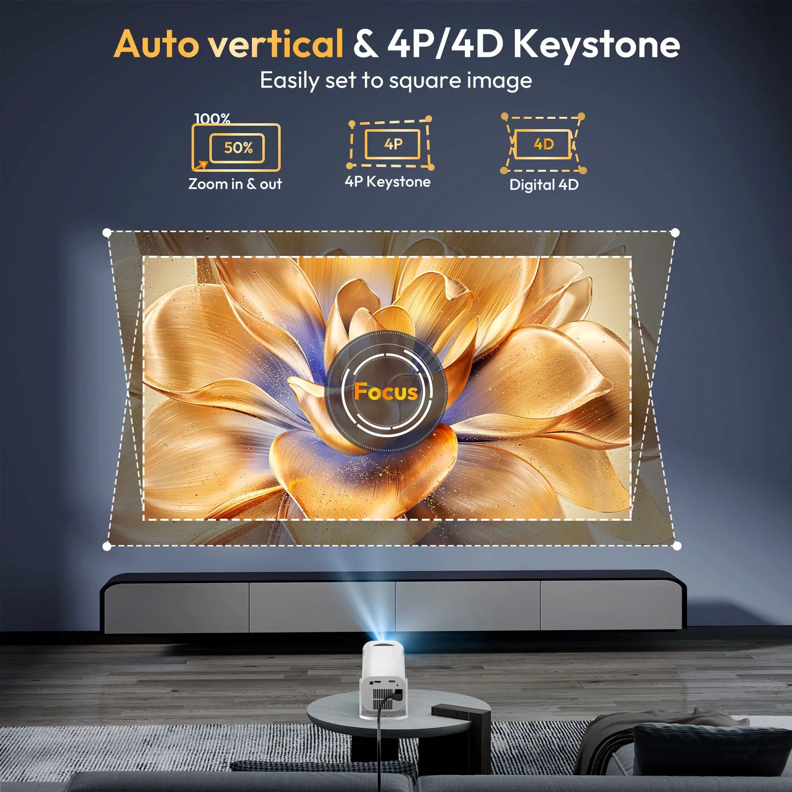 Lunano Proyector — Proyector 4K Android WiFi6 Portátil