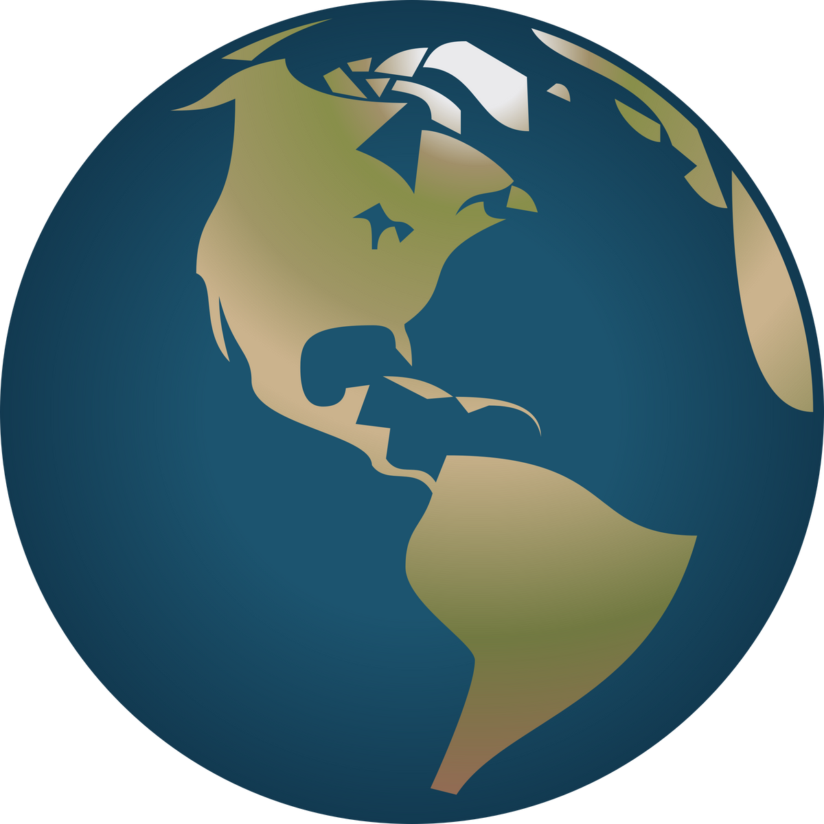 Icono realista de globo terráqueo